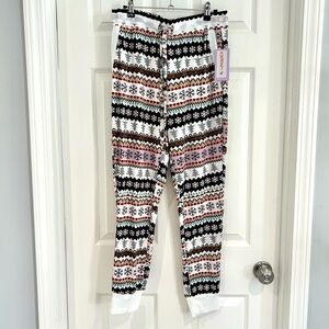 Joyspun Women Christmas Pajama Pants Joggers Sz S NWT Fair Isle Holiday Pocket